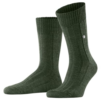 Burlington Men's Dover M So Wool Plain 1 Pair Socks, Green Asparagus 7045, 6.5-11