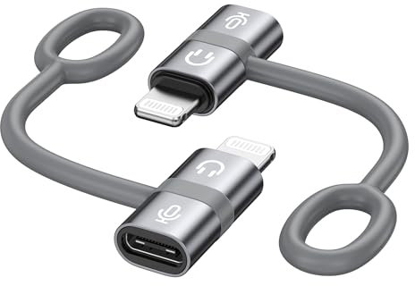RAVIAD Adaptateur Microphone USB C vers Lightning (Lot de 2), Lightning Mâle vers USB C Femelle pour Microphone de Lavalier pour iPhone, Pas pour Écouteurs/Transmission de Données