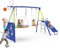Redkid Schaukel-Sets für den Garten, Schaukel mit Rutsche, Tragfähigkeit 440 Pfund 5 in 1 Schaukel Set fur Kinder Outdoor, Untertasse Schaukel, Schaukel Sitz, Fußballtore und Basketballkorb