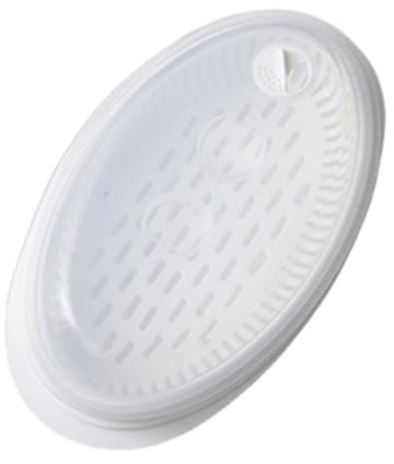 DSOUWEH Pentola Ovale per Cottura a Vapore per microonde per cuocere a Vapore Pesce e Verdure Piastra per Pesce al Vapore in ABS con Coperchio. Piastra per Verdure a Vapore