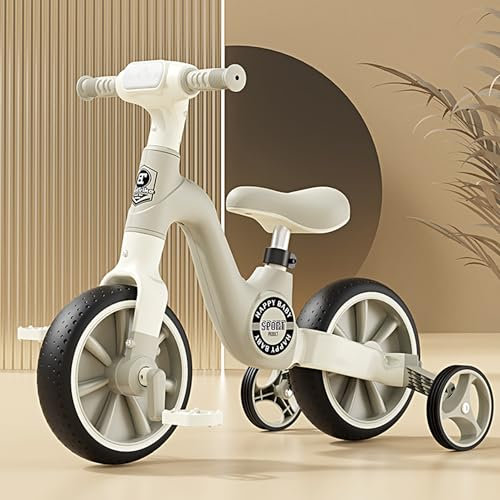 UUE Laufrad ab 2 Jahre bis zu 45 kg, 12 Zoll Räder Balance Bike mit Pedal, Licht Lauflernrad, Lenkrad und Sattel höhenverstellbar Kinderfahrrad, 2-8 Jahre Geschenk Fahrrad Jungs und Mädchen