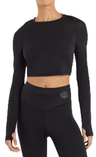 Umbro Womens/Ladies Pro Long-Sleeved Training Crop Top (12 UK) (Black)