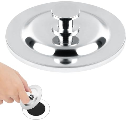 Universal Bath Plug 40-45mm Stainless Steel & Silicone Sink Plug Anti-Leak Corrosion-Resistant Drain Stopper for Bathtub, Bathroom Sink, Kitchen, RV Sink, Bath Plug Replacement Plugs