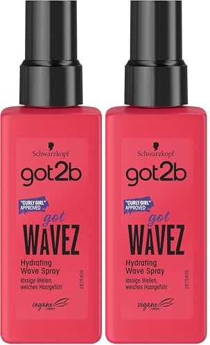 got2b gotWavez Hydrating Wave Spray (150 ml), Styling Spray für lässige Wellen und ein weiches Haargefühl, mit Kokosnusswasser und Meeresmineralien, vegane Formel (Packung mit 2)