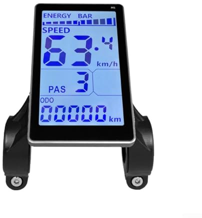 Trurovem E-For Bike LCD-Display für Controller mit OMD2-Protokoll, 24 V-60 V Farb-Fahrradcomputer mit SM-Anschluss, Geschwindigkeits-Batterie-Kilometerstand-Fehlercode, Schwarz