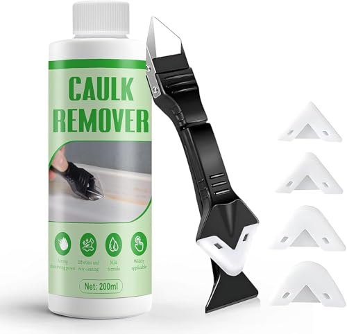 NoxGule 200ml Silicone Remover Solvent, Bathroom Sealant Remover, with Silicone Removal Tool, Highly Effective at Removing Cured Silicone, Suitable for Doors and Windows, Sinks, Bathroom Floors