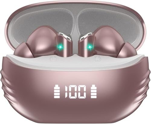 Conyat Bluetooth Kopfhörer, In Ear Kopfhörer Kabellos Bluetooth 5.3 mit 4 ENC Noise Cancelling Mikrofon, IP7 wasserdichte Earbuds, 48 Std Spielzeit, Dual LED Anzeige Ohrhörer