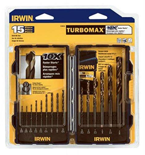 Irwin Industrial Tools 318015 TurboMax Turbo Point Drill Bit Set, 15-Piece
