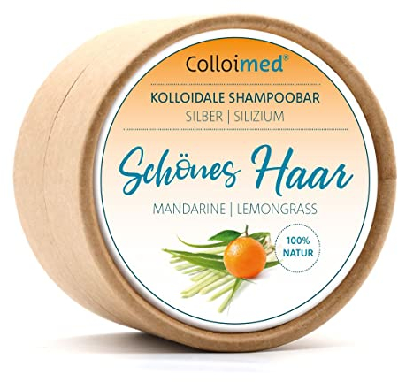 Colloimed Shampoo-Bar mit kolloidalem Silber und Silizium 50g - Haarshampoo Schönes Haar Mandarine Lemongras (Silber-Silizium)
