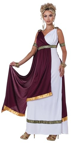 California Costumes, Roman Empress Costume, Women's Small White/Burgundy