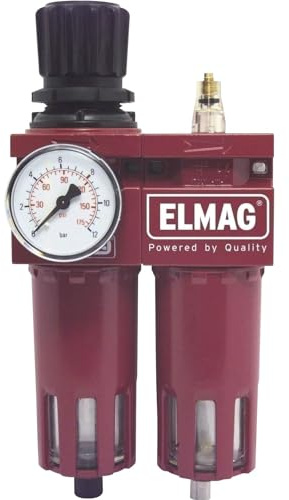 ELMAG 42541 Druckluft Wartungseinheit mit Filter, Regler und Öler Anschlussgewinde 1/4