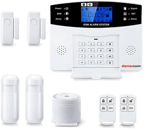 Alarma Hogar WiFi+gsm Castellano sin cuotas para casa facil instalacion en español con Ranura para Tarjeta SIM. Aviso con Llamada o Mensajes SMS en Caso de intrusión. App Tuya Smart o Smart Life
