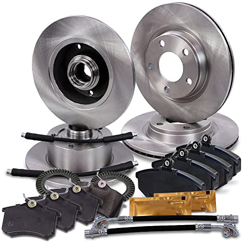 4x Bremsscheiben + Bremsbeläge Bremsklötze + 4x Bremsschlauch vorne + hinten + 2x ABS-Ring hinten + 2x Radlager hinten