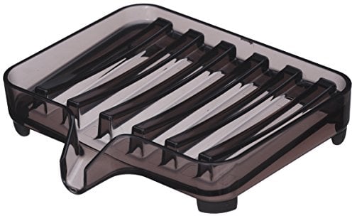 YAMAZAKI Home Self-Draining Soap Tray-Sink Counter Holder Dish, Acrylic, Black, One Size