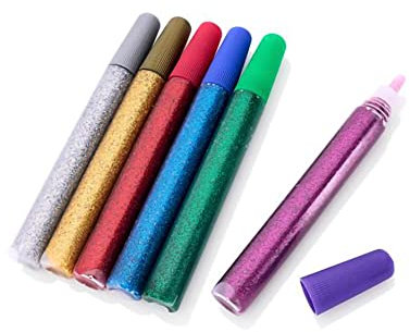 Premier Stationery Crafty Bitz Glitter Glue. 6 Assorted Colours. 6 x 15g.