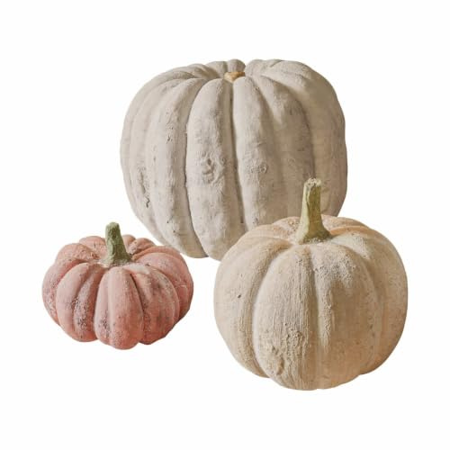 Loberon Kürbis 3er Set Pumpkin, bunt | Verschiedene Größen, naturnahes Design, schönes Antik-Finish, Dekoration, Dekoobjekt, Halloween, Polyresin