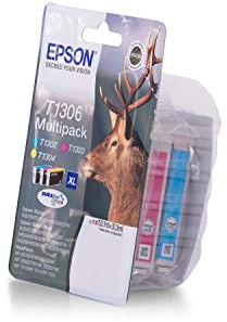 Original Tinte Epson T1306 C13T13064012-3x Premium Drucker-Patrone - Cyan, Magenta, Gelb