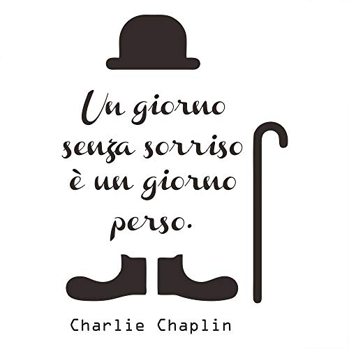 decalmile Wandtattoo Sprüche und Zitate Un Giorno Senza un sorriso è un Giorno Perso Herausnehmbar Wandaufkleber Wandbilder für Wohnzimmer Schlafzimmer
