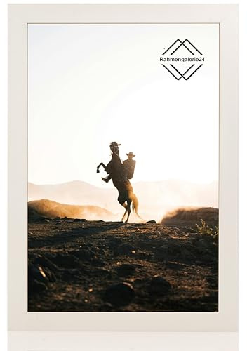 Bilderrahmen Fotorahmen 48x68 cm weiß bilderrahmen zum aufhängen MDF picture frames Farbe und 40 verschiedene Größen wählbar ohne Passepartout Rahmen Aliyah