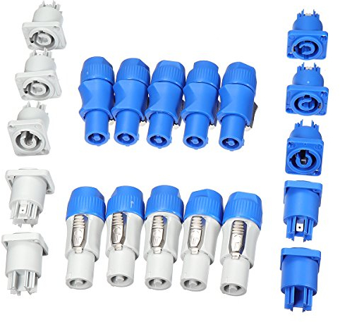 MASUNN 10 Set Neutrik Powercon Typ A Nac3Fca + Nac3Mpa-1 Chassis Plug Panel Adapter