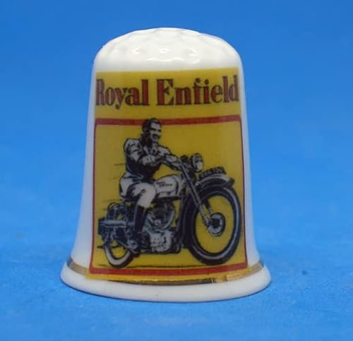 Porzellan-Fingerhut, klassisches Vintage-Motorrad-Poster, Royal Enfield