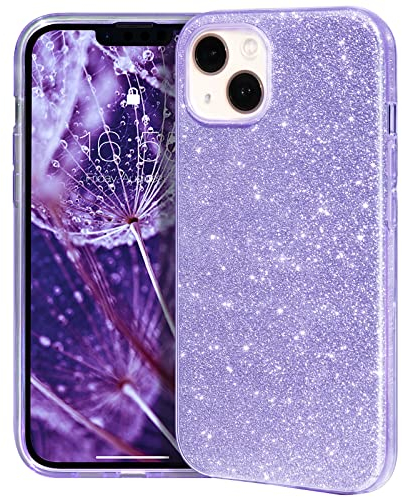 MATEPROX Glitzern Handyhülle Kompatibel mit iPhone 13 Mini/iPhone 12 Mini Hülle Schutzhülle Sprühen Glänzend Bling Dünnes Hülle für iPhone 13 Mini/iPhone12 Mini 5,4'' 2021-Lila