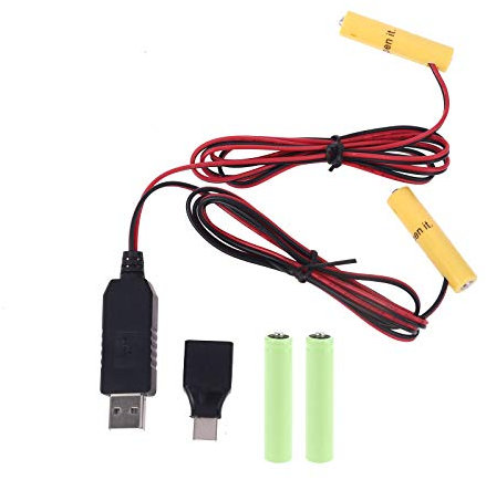 Angelliu USB Battery Eliminator And Transformer Accessory Suitable For Devices Using AAA Batteries, (with Type C Adapter) 3v