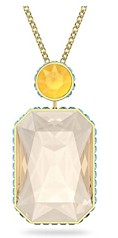 Swarovski Orbita Halskette, Kristall im Oktagon-Schliff, Mehrfarbig, Goldlegierungsschicht
