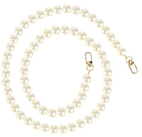 VALICLUD Perlen Taschenkette 110 Cm Abnehmbarer Handtaschenriemen Für Crossbody Bag Und Diy Beutelzubehör Stilvoller Perlenriemen Mit Metall Schnallen