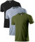 Holure Herren 3er Pack Sports Atmungsaktiv Schnelltrocknend Kurzarm T-Shirts Schwarz/Grau/Grün S