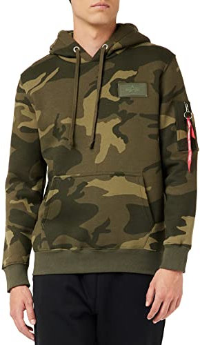 ALPHA INDUSTRIES Herren Back Print Hoody Kapuzensweat Kapuzenpullover, Olive Camo, S