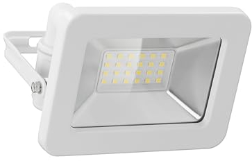 goobay 53871 LED Strahler Außen 20W / Außenstrahler IP65 / Neutralweißes Licht 1700 lm/LED Scheinwerfer Fluter Wandmontage / IP65 Gartenstrahler/Weiß