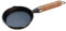 CANDeal Mini sartén de hierro fundido con mango de madera resistente al calor, sartén para fajitas para barbacoa, tortilla, tapas y postres, redonda, color negro (10CM)