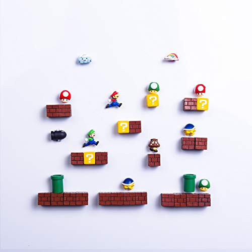 39 PCs 3D Super Mario Fridge Magnets Christmas Magnets Whiteboard Magnets 39 Full Combo Resin Cute & Fun Refrigerator Magnets Perfect for Ornaments Decoration