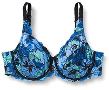 Playtex Women's with Lace Underwired Perfect Support Flower Elegance X1, Winter Print, 36B