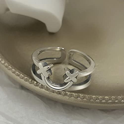 Personalisierte Smiley Face Ringe für Frauen Paare INS Fashion Creative Double Layer Geometrisch Geburtstagsfeier Schmuck Geschenke