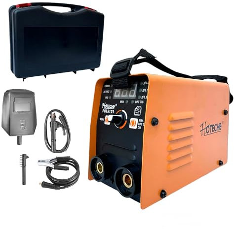 Mini Saldatrice Inverter a Elettrodo per Fabbro da 350 Ampere Super compatta professionale con cavi e maschera display LCD digitale saldatrice elettrica portatile leggera in Valigetta