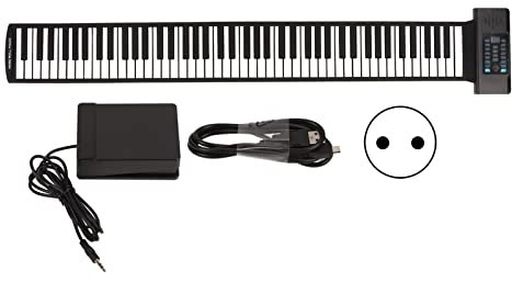 Piano Enrollable, Bluetooth Función MIDI, Piano Eléctrico Enrollable, Piano Enrollable Portátil, Sonido Profesional Puro, 88 Teclas para Principiantes(#1)