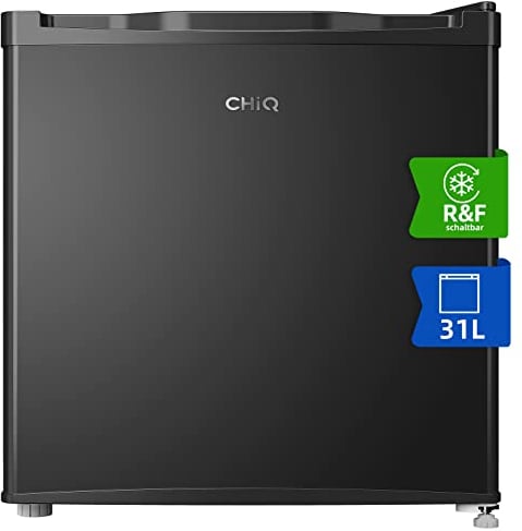 CHIQ Mini Gefrierschrank 31L, Mini Tiefkühltruhe bis zu -24°C, 4 Sterne Gefrierfunktion, 49,6 x 47,4 x 44,7 cm (HxBxT),Schwarz