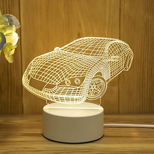 Nachtlicht für Kinder,3D Illusion Lampe,LED Nachtlicht,7 Farben Schlafzimmer Dekoration Schreibtischlampen,USB Touch Tischleuchten,Geschenk für Jungen und Mädchen Schlafzimmer Dekor (Sportwagen)