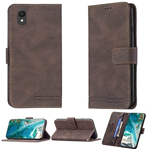 Générique Coque pour Qilive Smartphone Q1-22 5 Pouces = alcatel 1 2021 Coque Compatible avec Qilive Smartphone Q1-22 5 Pouces = alcatel 1 2021 Coque Étui Housse Case Support BF980 Brown
