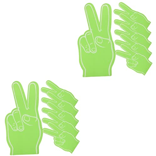 CLISPEED 12 Stück Schaumstoff-Fingerspielzeuge In Großen Mengen Handballhandschuhe Bulk-Handschuhe Blanko-Schaumstoff-Hand Schaumstoff-Finger-Geschenke Schaumstoff-Finger Grünes