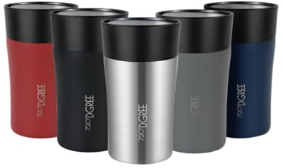 720°DGREE Mug Isotherme 210ml “PleasureToGo 2,0“ - 3 Tailles, 3h Chaleur, 6h Froid, Anti-fuite, Hygiénique, Sans BPA - Thermo Gourde, Tasse, Gobelet Acier Inox pour Café, Thé - Double paroi isolée