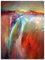 ARTland Wanddeko Glasbilder Wandbild Glas Bild einteilig 60x80 cm Hochformat Abstrakte Kunst Traum Landschaften Dorf Wasserfall Wasser Licht Farbe U4UM