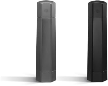 HexClad Salt and Pepper Mill Set with Adjustable Professional Grinders and No-Mess Caps