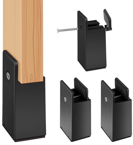 Lot de 4 Rehausseurs de Meubles Réglables avec Pince à vis, 10 cm,Rehausseurs de Meubles résistants, pour canapé, Table, Chaise - Noir