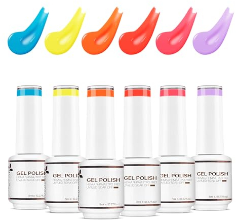 Nicedeco Gel Nail Polish Set, UV/LED Soak-Off Gel Polish Nail Art Manicure Pedicure,for Salon & Home Use - Long Lasting & Easy to Apply 6pcs x 8ml-Kit4