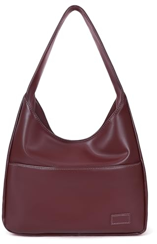 Kunstleder-Tragetasche für Damen, Schultertasche, College-Tragetasche, Leder, Hobo-Handtasche, Arbeitstasche, Rot/Ausflug, einfarbig (Getaway Solids), Einheitsgröße