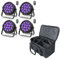 DELIBANG 4 pièces LED par projecteur lumière de scène avec sac, 84 W RGBW DMX disco lumière de fête avec télécommande Modes son maître-esclave automatique pour DJ bar mariage Halloween Noël