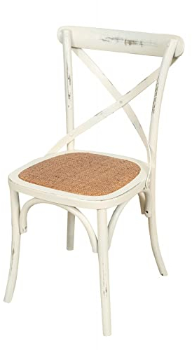 Biscottini Thonet Küchenstuhl weiß L 46,5 x T 42,5 x H 86,5 cm – Esszimmerstuhl – Shabby-Stuhl – Esszimmerstühle – Küchenstühle – Esszimmerstühle aus Holz – Wohnzimmer-Stühle